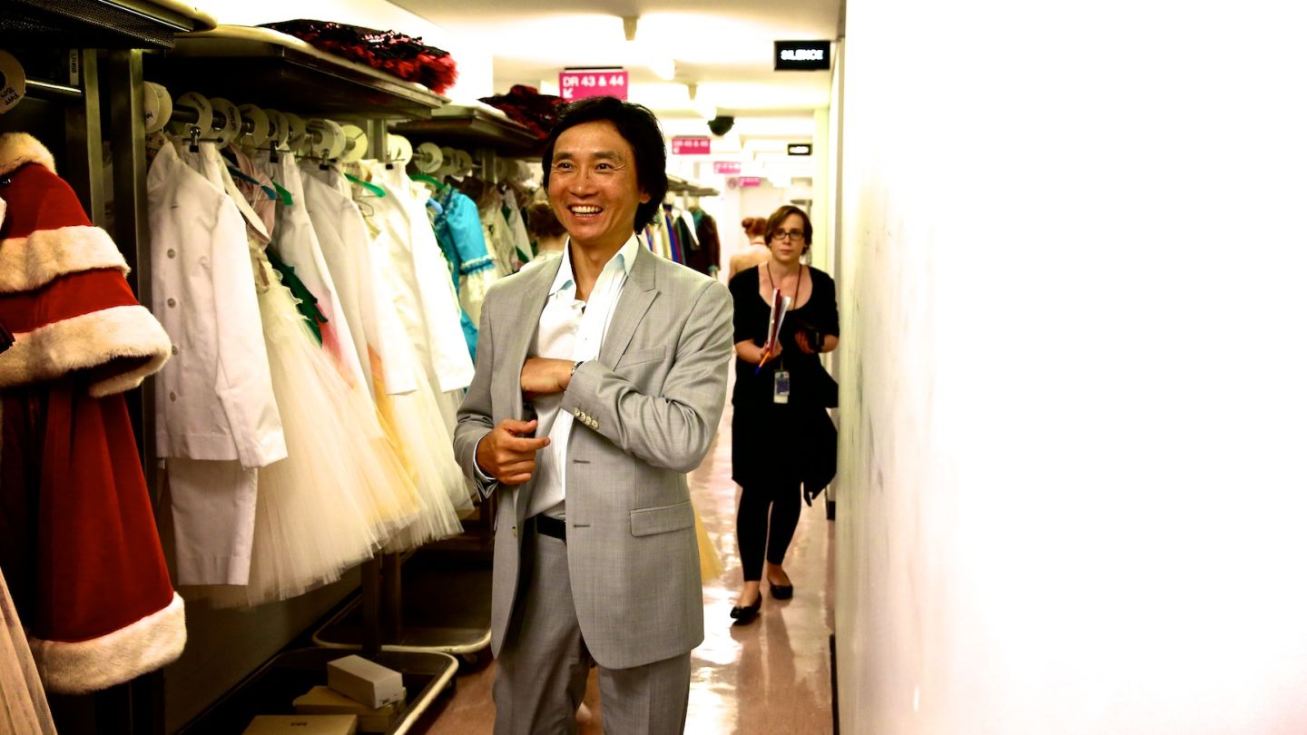 Artistic Director Li Cunxin backstage before the opening of Ben Stevenon's The Nutcracker in 2013. Photography David Kelly