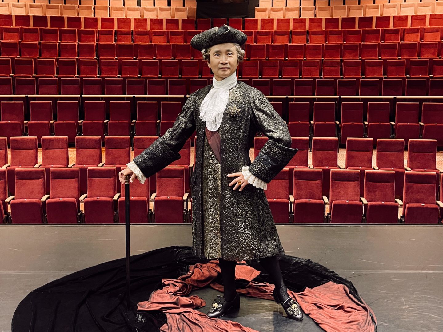 Li Cunxin AO dressed as Monsieur GM ahead of his return to stage for Kenneth MacMillan's Manon.